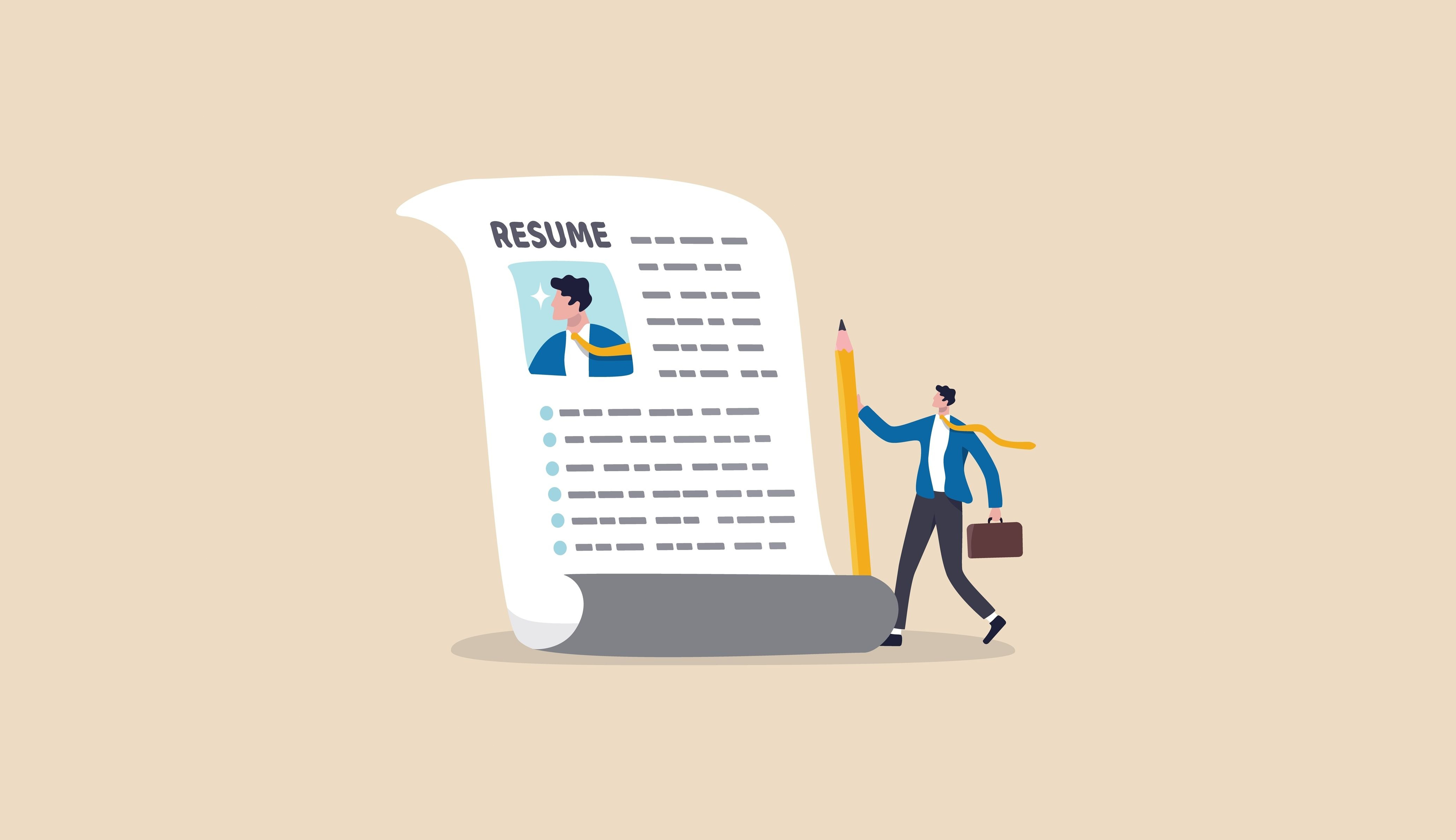 Writing a resume vector image